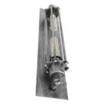 GloboStar® REBELL 01567 Vintage Industrial Φωτιστικό Τοίχου Απλίκα Δίφωτο Ασημί Σκουριά Μεταλλικό Πλέγμα Μ9.5 x Π10 x Υ47cm - Image 5