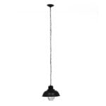 GloboStar® HARROW 01571 Vintage Κρεμαστό Φωτιστικό Καμπάνα Μονόφωτο 1 x E27 IP20 Μαύρο Μέταλλο - Μ33 x Π33 x Υ32cm - Image 2