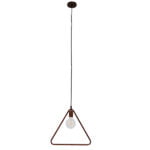 GloboStar® DELTA 01581 Μοντέρνο Κρεμαστό Φωτιστικό Οροφής Μονόφωτο 1 x E27 Καφέ Σκουριά Μεταλλικό Μ38 x Π4 x Υ33cm - Image 2