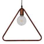GloboStar® DELTA 01581 Μοντέρνο Κρεμαστό Φωτιστικό Οροφής Μονόφωτο 1 x E27 Καφέ Σκουριά Μεταλλικό Μ38 x Π4 x Υ33cm - Image 3