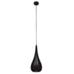 GloboStar® CORONA 01589 Μοντέρνο Κρεμαστό Φωτιστικό Οροφής Μονόφωτο 1 x E27 Μαύρο με Χρυσό Μεταλλικό Καμπάνα Φ20 x Υ46cm - Image 3