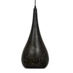 GloboStar® CORONA 01589 Μοντέρνο Κρεμαστό Φωτιστικό Οροφής Μονόφωτο 1 x E27 Μαύρο με Χρυσό Μεταλλικό Καμπάνα Φ20 x Υ46cm - Image 4