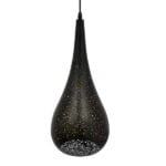 GloboStar® CORONA 01589 Μοντέρνο Κρεμαστό Φωτιστικό Οροφής Μονόφωτο 1 x E27 Μαύρο με Χρυσό Μεταλλικό Καμπάνα Φ20 x Υ46cm - Image 5