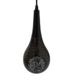 GloboStar® CORONA 01589 Μοντέρνο Κρεμαστό Φωτιστικό Οροφής Μονόφωτο 1 x E27 Μαύρο με Χρυσό Μεταλλικό Καμπάνα Φ20 x Υ46cm - Image 7