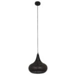 GloboStar® JANIS 01590 Μοντέρνο Κρεμαστό Φωτιστικό Οροφής Μονόφωτο 1 x E27 Μαύρο - Χρυσό Μεταλλικό Καμπάνα Φ30 x Υ30cm - Image 4
