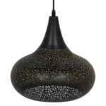 GloboStar® JANIS 01590 Μοντέρνο Κρεμαστό Φωτιστικό Οροφής Μονόφωτο 1 x E27 Μαύρο - Χρυσό Μεταλλικό Καμπάνα Φ30 x Υ30cm - Image 6