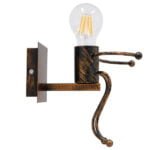 GloboStar® LITTLE 01592 Μοντέρνο Φωτιστικό Τοίχου Απλίκα Μονόφωτο Καφέ Σκουριά Μεταλλικό Μ12 x Π19 x Υ17cm - Image 4