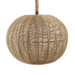 GloboStar® MANDALA 01593 Vintage Κρεμαστό Φωτιστικό Μπάλα Μονόφωτο 1 x E27 IP20 Μπεζ Σχοινί - Μ60 x Π60 x Υ45cm - Image 3