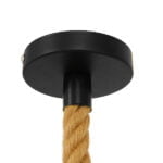 GloboStar® CAMBER 01594 Vintage Industrial Κρεμαστό Φωτιστικό Οροφής Μονόφωτο 1 x E27 Μαύρο Μεταλλικό Πλέγμα με Μπεζ Σχοινί Φ11 x Υ25cm - Image 8