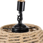 GloboStar® DOGMA 01609 Vintage Κρεμαστό Φωτιστικό Οροφής Μονόφωτο 1 x E27 Καμπάνα με Μπεζ Σχοινί Φ38 x Υ28cm - Image 9
