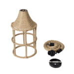 GloboStar® YUBA 01612 Boho Κρεμαστό Φωτιστικό Πλέγμα Μονόφωτο 1 x E27 IP20 Μπεζ Σχοινί - Μ22 x Π22 x Y40cm - Image 12