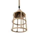 GloboStar® YUBA 01612 Boho Κρεμαστό Φωτιστικό Πλέγμα Μονόφωτο 1 x E27 IP20 Μπεζ Σχοινί - Μ22 x Π22 x Y40cm - Image 6