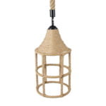 GloboStar® YUBA 01612 Boho Κρεμαστό Φωτιστικό Πλέγμα Μονόφωτο 1 x E27 IP20 Μπεζ Σχοινί - Μ22 x Π22 x Y40cm - Image 7