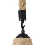 GloboStar® YUBA 01612 Boho Κρεμαστό Φωτιστικό Πλέγμα Μονόφωτο 1 x E27 IP20 Μπεζ Σχοινί - Μ22 x Π22 x Y40cm - Image 9
