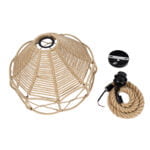 GloboStar® TESSUTI 01614 Vintage Κρεμαστό Φωτιστικό Οροφής Μονόφωτο 1 x E27 Πλέγμα με Μπεζ Σχοινί Φ39 x Υ31cm - Image 13