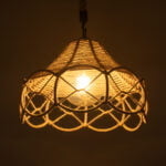 GloboStar® TESSUTI 01614 Vintage Κρεμαστό Φωτιστικό Οροφής Μονόφωτο 1 x E27 Πλέγμα με Μπεζ Σχοινί Φ39 x Υ31cm - Image 3
