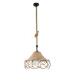 GloboStar® TESSUTI 01614 Vintage Κρεμαστό Φωτιστικό Οροφής Μονόφωτο 1 x E27 Πλέγμα με Μπεζ Σχοινί Φ39 x Υ31cm - Image 5