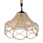 GloboStar® TESSUTI 01614 Vintage Κρεμαστό Φωτιστικό Οροφής Μονόφωτο 1 x E27 Πλέγμα με Μπεζ Σχοινί Φ39 x Υ31cm - Image 8