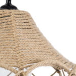 GloboStar® TESSUTI 01614 Vintage Κρεμαστό Φωτιστικό Οροφής Μονόφωτο 1 x E27 Πλέγμα με Μπεζ Σχοινί Φ39 x Υ31cm - Image 9