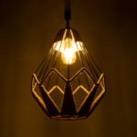 GloboStar® CONICAL 01617 Vintage Κρεμαστό Φωτιστικό Οροφής Μονόφωτο 1 x E27 Πλέγμα με Μπεζ Σχοινί Φ30 x Υ40cm - Image 3
