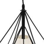 GloboStar® KAIRI 01618 Μοντέρνο Industrial Κρεμαστό Φωτιστικό Οροφής Μονόφωτο 1 x E27 Μαύρο με Άσπρο Ύφασμα Μεταλλικό Πλέγμα Φ38 x Υ39cm - Image 6