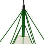 GloboStar® KAIRI 01622 Μοντέρνο Industrial Κρεμαστό Φωτιστικό Οροφής Μονόφωτο 1 x E27 Πράσινο με Άσπρο Ύφασμα Μεταλλικό Πλέγμα Φ38 x Υ39cm - Image 6