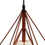 GloboStar® KAIRI 01623 Μοντέρνο Industrial Κρεμαστό Φωτιστικό Οροφής Μονόφωτο 1 x E27 Καφέ Σκουριά με Άσπρο Ύφασμα Μεταλλικό Πλέγμα Φ38 x Υ39cm - Image 6