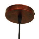 GloboStar® KAIRI 01623 Μοντέρνο Industrial Κρεμαστό Φωτιστικό Οροφής Μονόφωτο 1 x E27 Καφέ Σκουριά με Άσπρο Ύφασμα Μεταλλικό Πλέγμα Φ38 x Υ39cm - Image 7