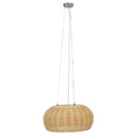 GloboStar® DE LA MER 01624 Vintage Κρεμαστό Φωτιστικό Οροφής Τρίφωτο 3 x E27 Καφέ Ξύλινο Μπαμπού Φ45 x Υ24cm - Image 3