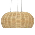 GloboStar® DE LA MER 01624 Vintage Κρεμαστό Φωτιστικό Οροφής Τρίφωτο 3 x E27 Καφέ Ξύλινο Μπαμπού Φ45 x Υ24cm - Image 4