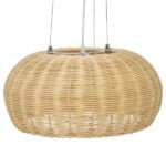 GloboStar® DE LA MER 01624 Vintage Κρεμαστό Φωτιστικό Οροφής Τρίφωτο 3 x E27 Καφέ Ξύλινο Μπαμπού Φ45 x Υ24cm - Image 5