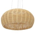 GloboStar® DE LA MER 01624 Vintage Κρεμαστό Φωτιστικό Οροφής Τρίφωτο 3 x E27 Καφέ Ξύλινο Μπαμπού Φ45 x Υ24cm - Image 6