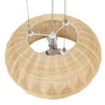 GloboStar® DE LA MER 01624 Vintage Κρεμαστό Φωτιστικό Οροφής Τρίφωτο 3 x E27 Καφέ Ξύλινο Μπαμπού Φ45 x Υ24cm - Image 7