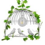 GloboStar® DAFNE 01641 Vintage Industrial Κρεμαστό Φωτιστικό Οροφής Μονόφωτο 1 x E27 Λευκό Μεταλλικό Πλέγμα Μ48.5 x Π37.5 x Y42cm - Image 4