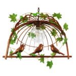 GloboStar® LIBELLULA 01642 Vintage Industrial Κρεμαστό Φωτιστικό Οροφής Μονόφωτο 1 x E27 Καφέ Σκουριά Μεταλλικό Πλέγμα Μ48.5 x Π42 x Y37.5cm - Image 3