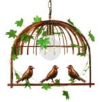 GloboStar® LIBELLULA 01642 Vintage Industrial Κρεμαστό Φωτιστικό Οροφής Μονόφωτο 1 x E27 Καφέ Σκουριά Μεταλλικό Πλέγμα Μ48.5 x Π42 x Y37.5cm - Image 4