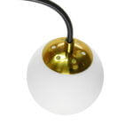 GloboStar® STARDUST 01649 Vintage Industrial Φωτιστικό Οροφής Πολύφωτο Μαύρο - Χρυσό Μεταλλικό Πολυέλαιος με Γυάλινες Μπάλες Λευκό Ματ Φ75 x Y100cm - Image 6