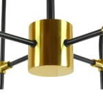 GloboStar® STARDUST 01649 Vintage Industrial Φωτιστικό Οροφής Πολύφωτο Μαύρο - Χρυσό Μεταλλικό Πολυέλαιος με Γυάλινες Μπάλες Λευκό Ματ Φ75 x Y100cm - Image 7