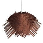 GloboStar® RICEHAT 01667 Boho Κρεμαστό Φωτιστικό Καμπάνα Μονόφωτο 1 x E27 IP20 Καφέ Ξύλο - Μ70 x Π70 x Y25cm - Image 5