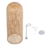 GloboStar® CALERO 01712 Boho Κρεμαστό Φωτιστικό Πλέγμα Μονόφωτο 1 x E27 IP20 Μπεζ Ξύλο - Μ40 x Π40 x Υ90cm - Image 11