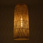 GloboStar® CALERO 01712 Boho Κρεμαστό Φωτιστικό Πλέγμα Μονόφωτο 1 x E27 IP20 Μπεζ Ξύλο - Μ40 x Π40 x Υ90cm - Image 3