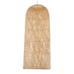 GloboStar® CALERO 01712 Boho Κρεμαστό Φωτιστικό Πλέγμα Μονόφωτο 1 x E27 IP20 Μπεζ Ξύλο - Μ40 x Π40 x Υ90cm - Image 5