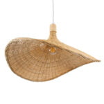GloboStar® CUBA 01719 Boho Κρεμαστό Φωτιστικό Ανάρτηση Μονόφωτο 1 x E27 IP20 Μπεζ Ξύλο - Μ53 x Π53 x Υ30cm - Image 6