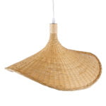 GloboStar® CUBA 01719 Boho Κρεμαστό Φωτιστικό Ανάρτηση Μονόφωτο 1 x E27 IP20 Μπεζ Ξύλο - Μ53 x Π53 x Υ30cm - Image 7
