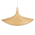 GloboStar® CUBA 01719 Boho Κρεμαστό Φωτιστικό Ανάρτηση Μονόφωτο 1 x E27 IP20 Μπεζ Ξύλο - Μ53 x Π53 x Υ30cm - Image 8