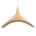 GloboStar® CUBA 01719 Boho Κρεμαστό Φωτιστικό Ανάρτηση Μονόφωτο 1 x E27 IP20 Μπεζ Ξύλο - Μ53 x Π53 x Υ30cm - Image 9
