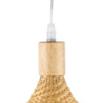 GloboStar® CUBA 01719 Boho Κρεμαστό Φωτιστικό Ανάρτηση Μονόφωτο 1 x E27 IP20 Μπεζ Ξύλο - Μ53 x Π53 x Υ30cm - Image 10