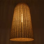GloboStar® FAROL 01746 Boho Κρεμαστό Φωτιστικό Καμπάνα Μονόφωτο 1 x E27 IP20 Μπεζ Ξύλο - Μ60 x Π60 x Y100cm - Image 3