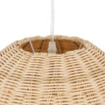 GloboStar® FAROL 01746 Boho Κρεμαστό Φωτιστικό Καμπάνα Μονόφωτο 1 x E27 IP20 Μπεζ Ξύλο - Μ60 x Π60 x Y100cm - Image 8