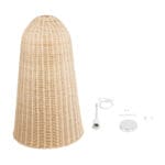 GloboStar® FAROL 01746 Boho Κρεμαστό Φωτιστικό Καμπάνα Μονόφωτο 1 x E27 IP20 Μπεζ Ξύλο - Μ60 x Π60 x Y100cm - Image 10